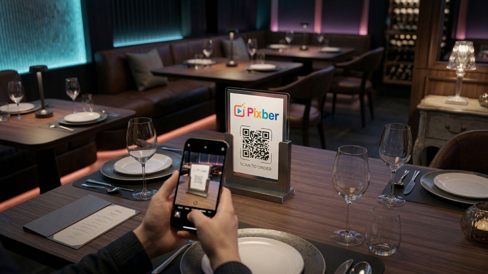 Menú QR dinámico real de Pixber
